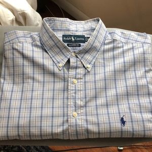 Blue polo button down